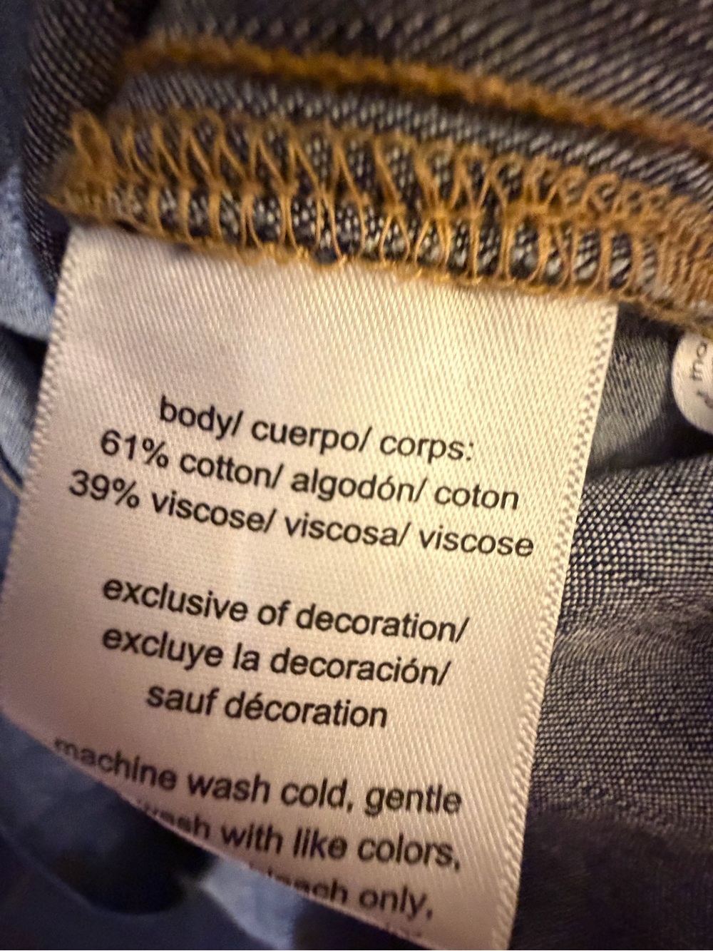 Nautica Dark Blue Denim Tunic Top - Picture 2 of 2